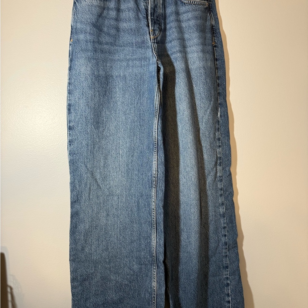 Medium Wash High Waisted Wide Leg ZARA Denim Jeans